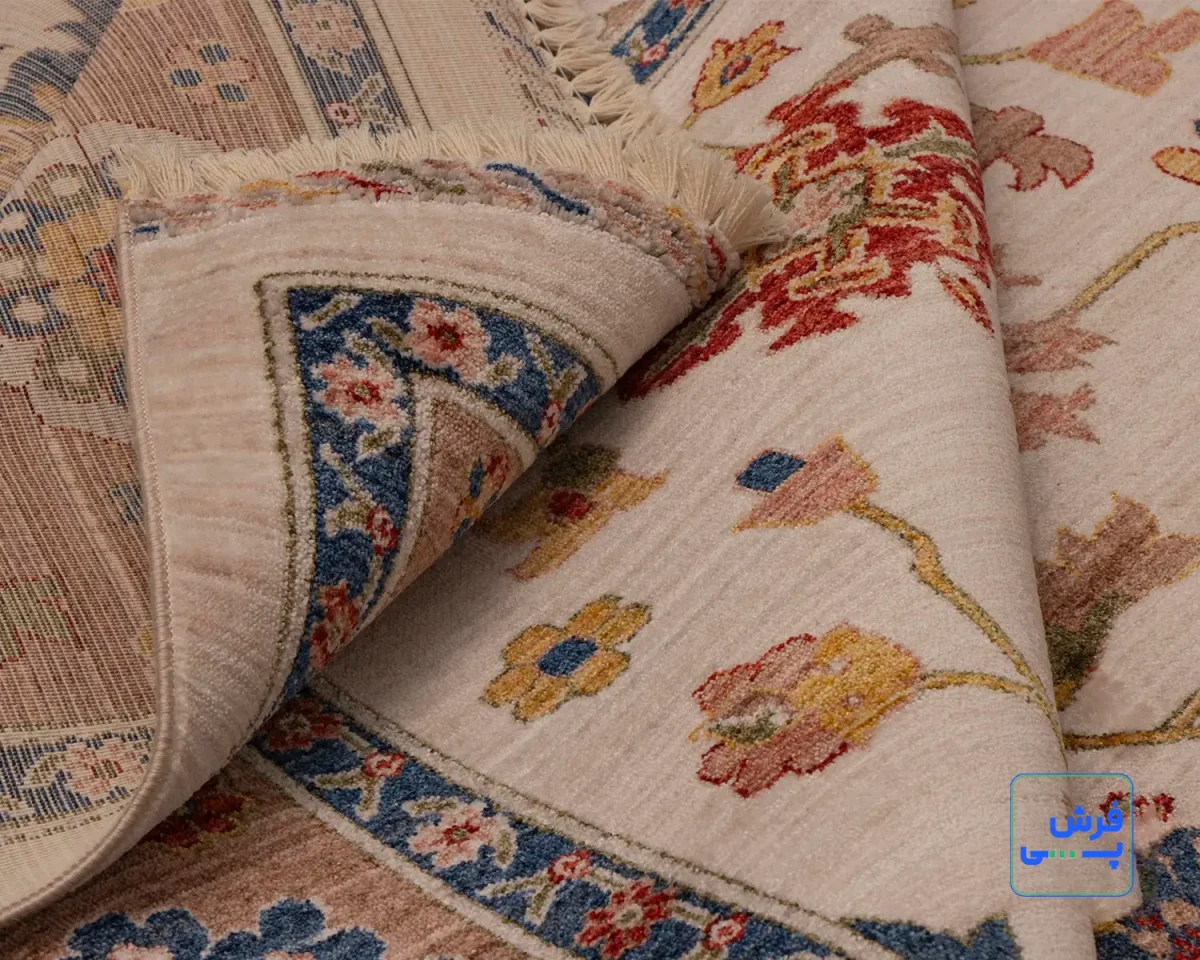 خرید قسطی |  فرش وینتیج 4038 کرم حاشیه نسکافه‌ای