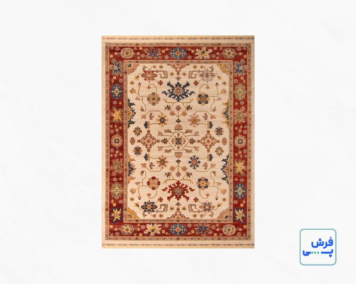 خرید قسطی |  فرش وینتیج 4040 کرم حاشیه لاکی