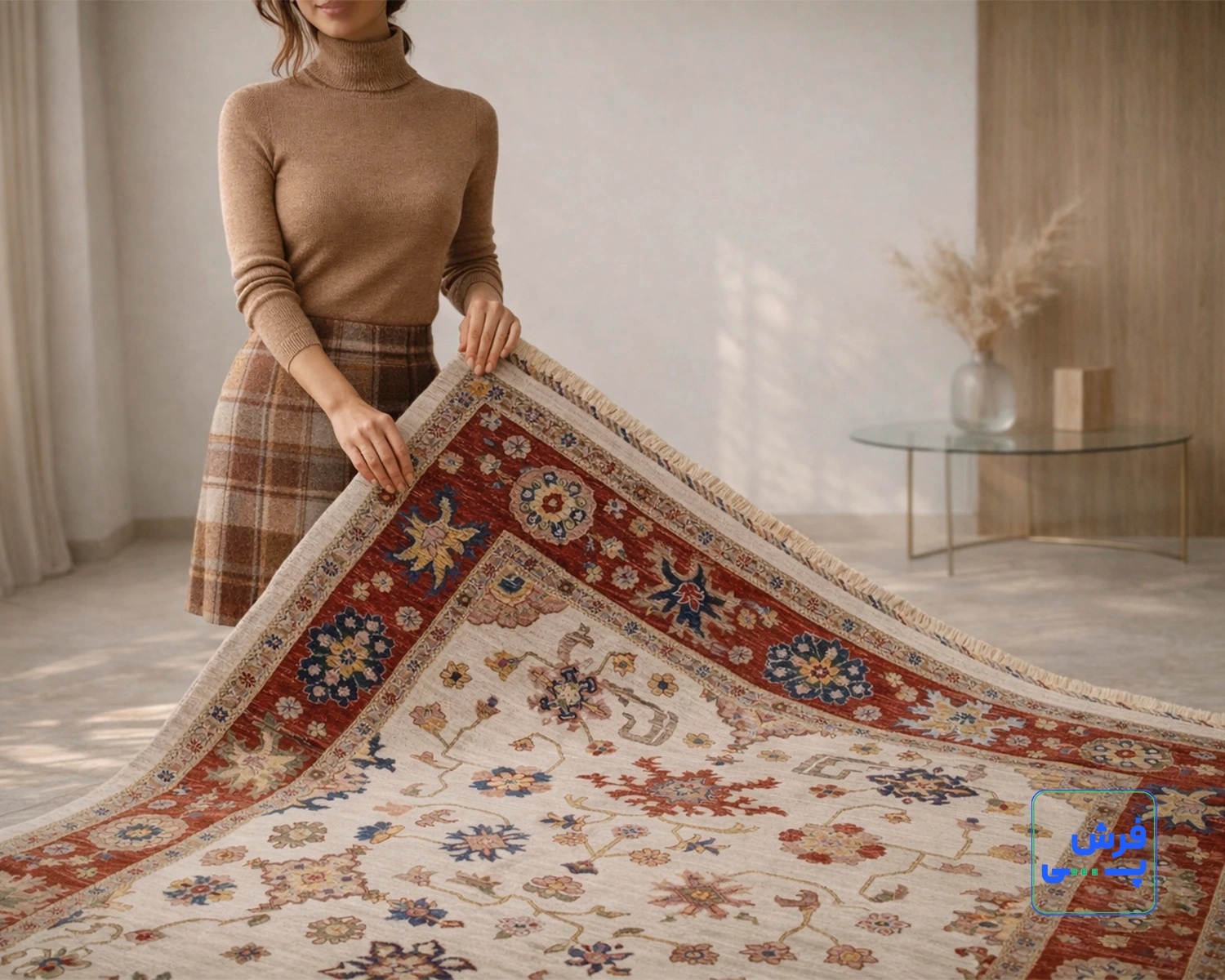 4040-10.webp خرید قسطی | فرش وینتیج 4040 کرم حاشیه لاکی