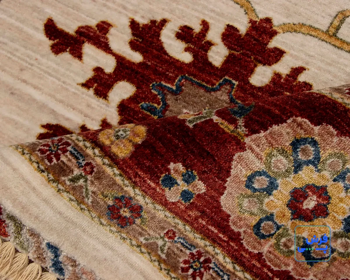 خرید قسطی |  فرش وینتیج 4040 کرم حاشیه لاکی