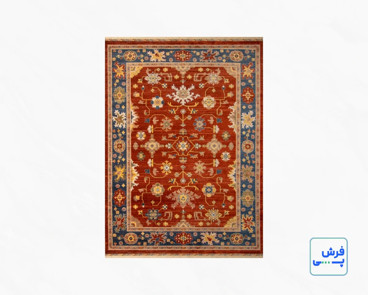 خرید قسطی |  فرش وینتیج 4042 لاکی حاشیه سرمه‌ای