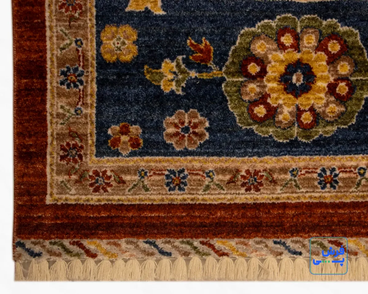 خرید قسطی |  فرش وینتیج 4042 لاکی حاشیه سرمه‌ای