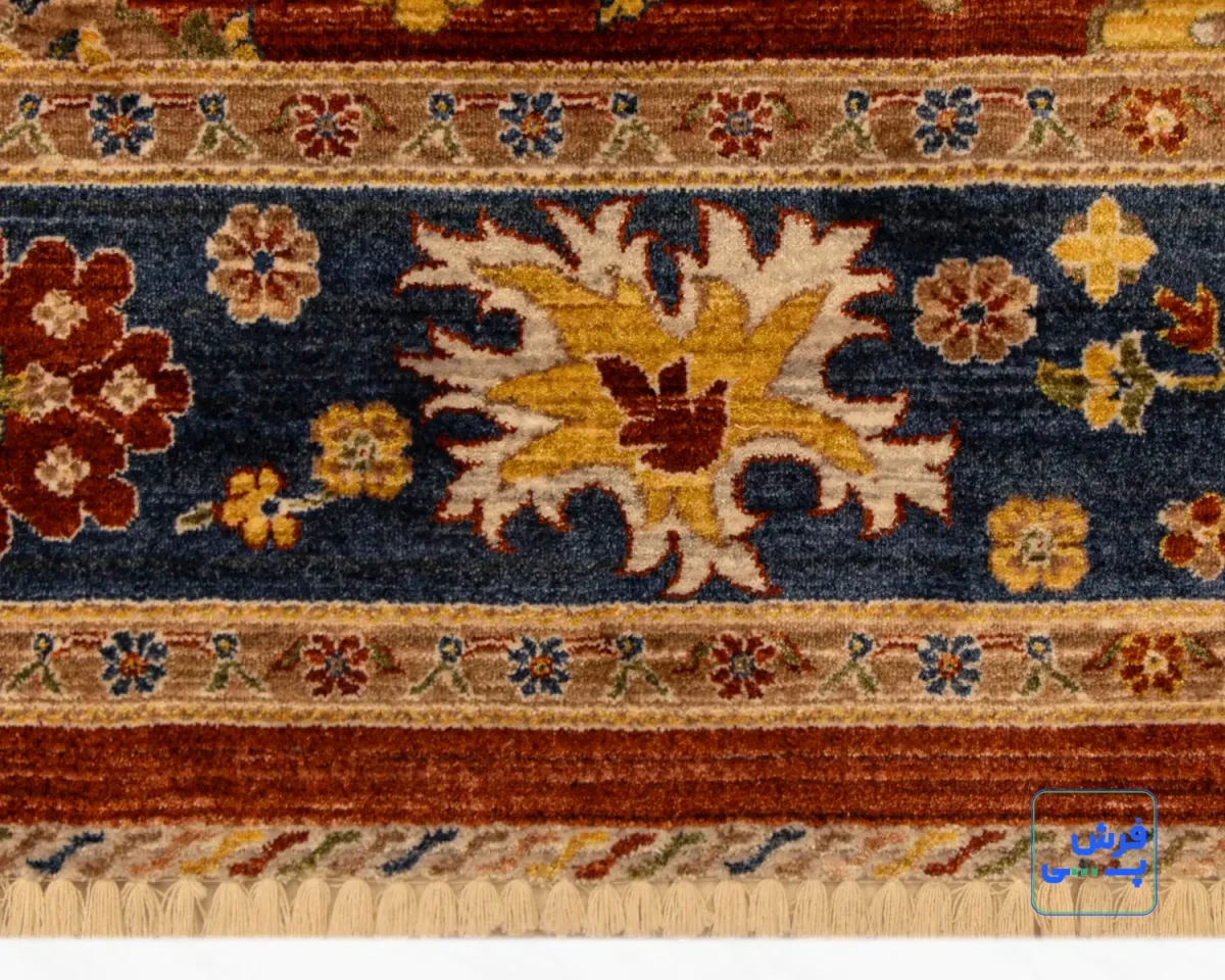 خرید قسطی |  فرش وینتیج 4042 لاکی حاشیه سرمه‌ای