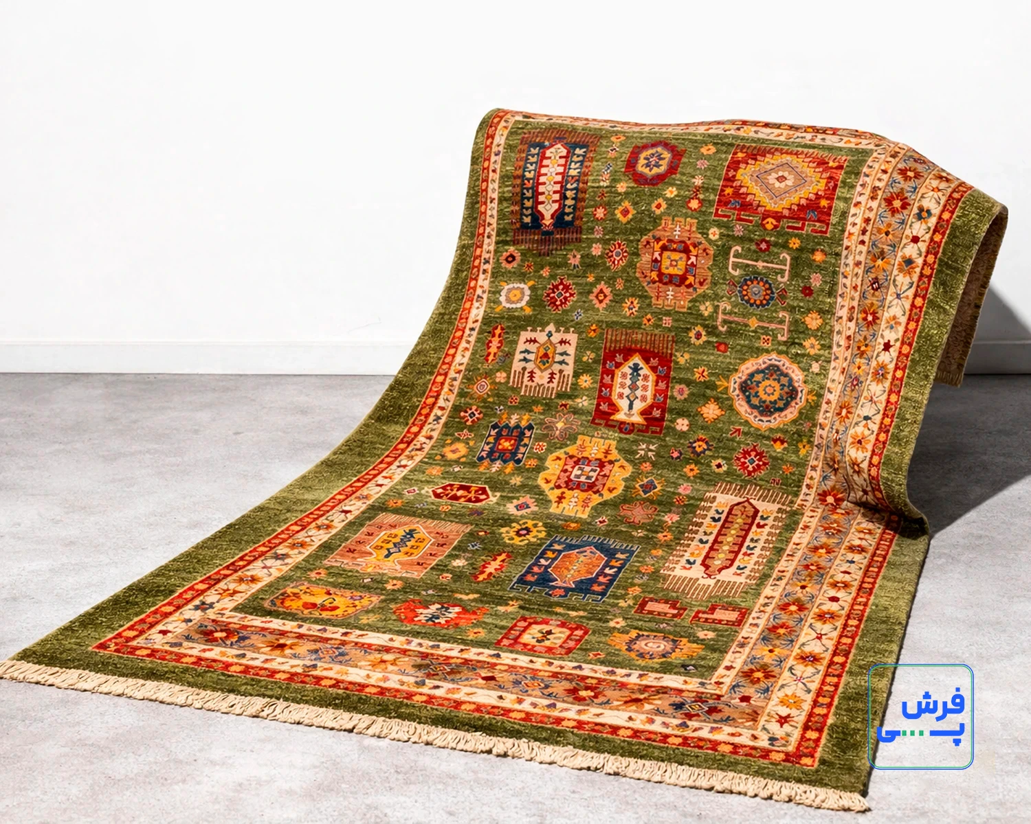 4076-11.webp خرید قسطی | فرش وینتیج 4076 سبز