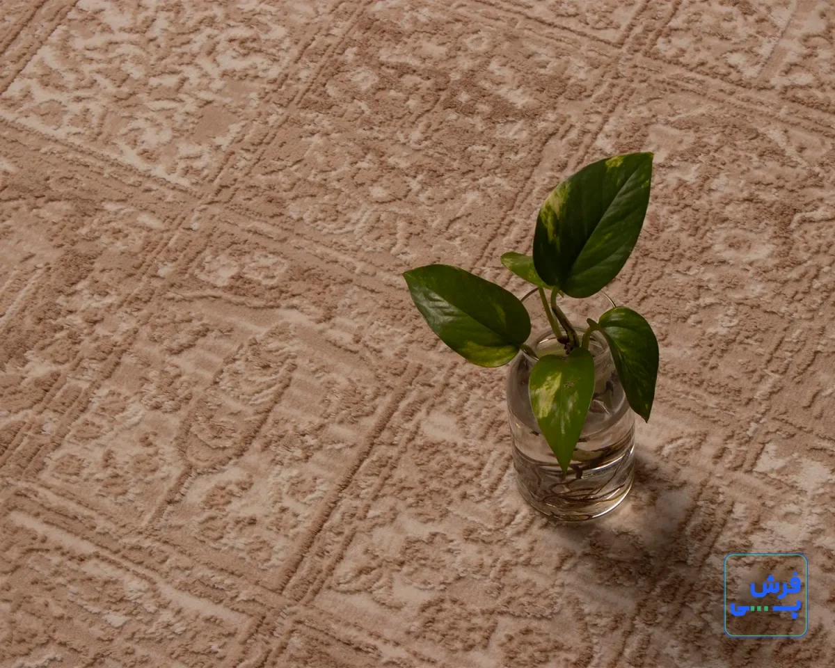 خرید قسطی |  فرش وینتیج 5121 کرم نسکافه‌ای