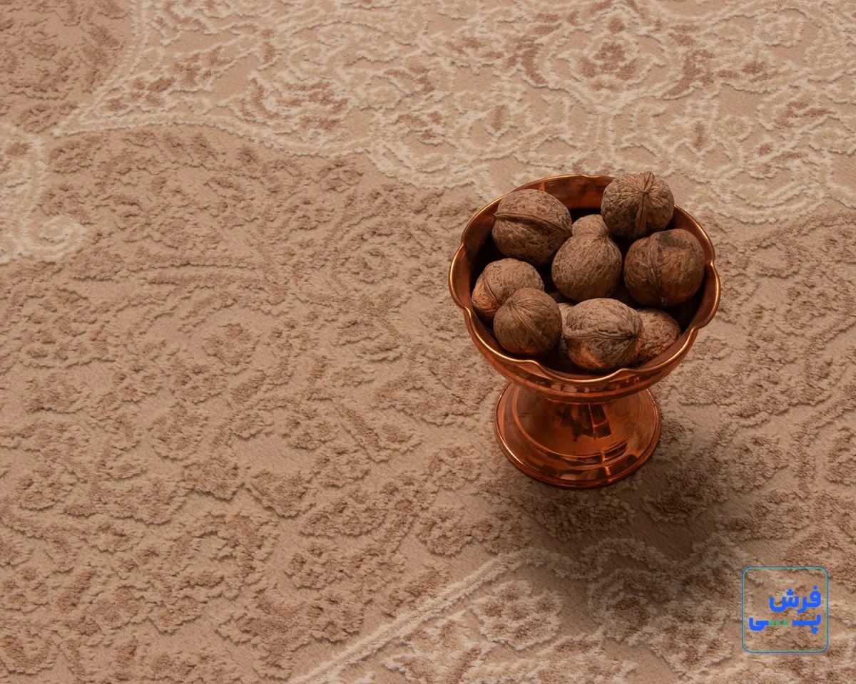خرید قسطی |  فرش وینتیج 5308 کرم نسکافه‌ای