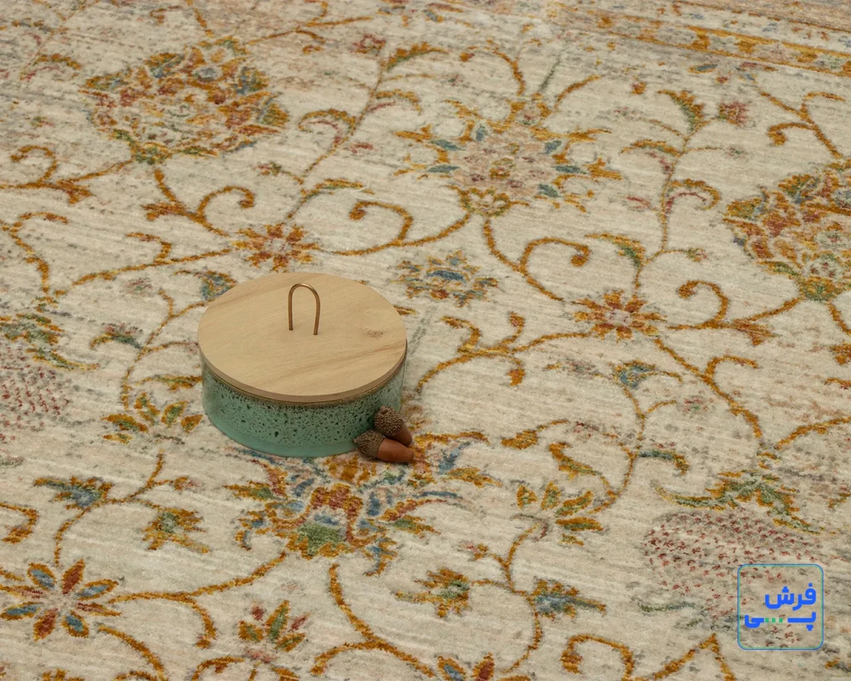 خرید قسطی |  فرش وینتیج 60261 نسکافه ای کرم