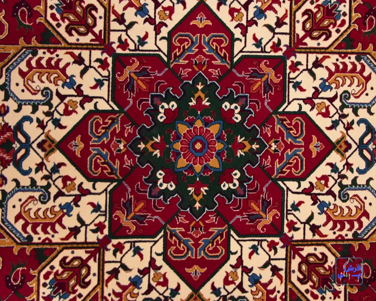 7022-1e (8) خرید قسطی | فرش کلاسیک 7022 لاکی کرم