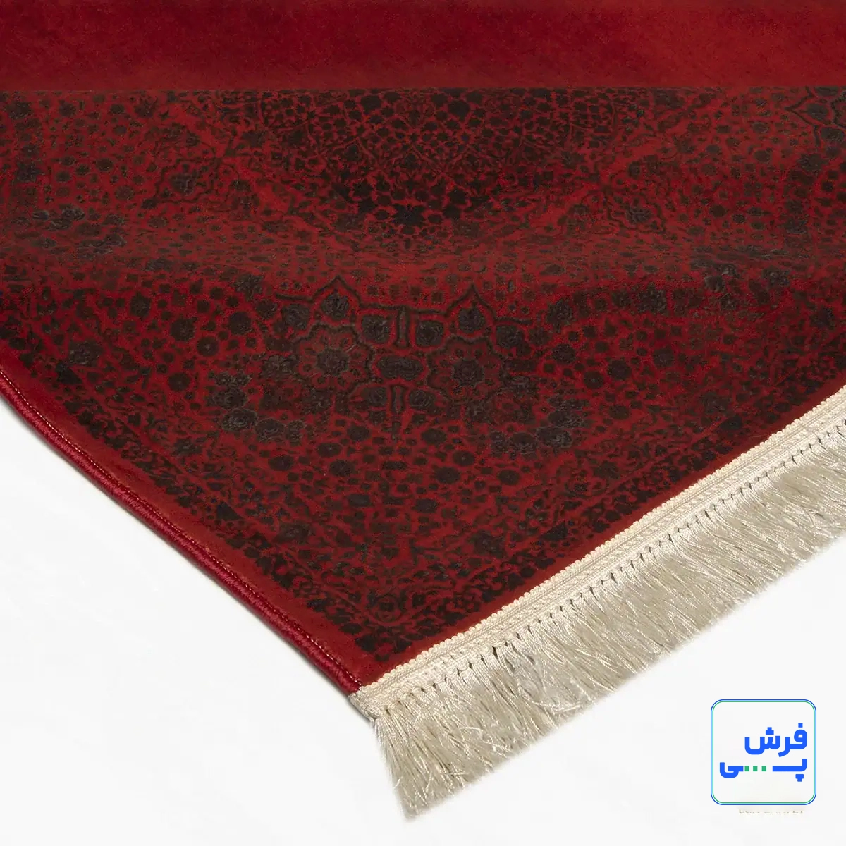 خرید قسطی |  فرش ابریشم ماشینی 702440 قرمز زغالی