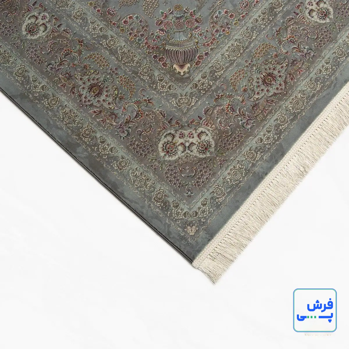 702550-5-.webp خرید قسطی | فرش ابریشم ماشینی 702550 فیروزهای طلایی