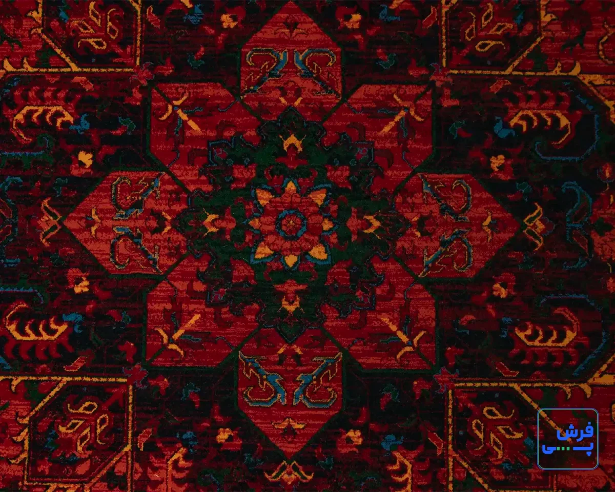 7041-3.webp خرید قسطی | فرش وینتیج 7041 لاکی سبز