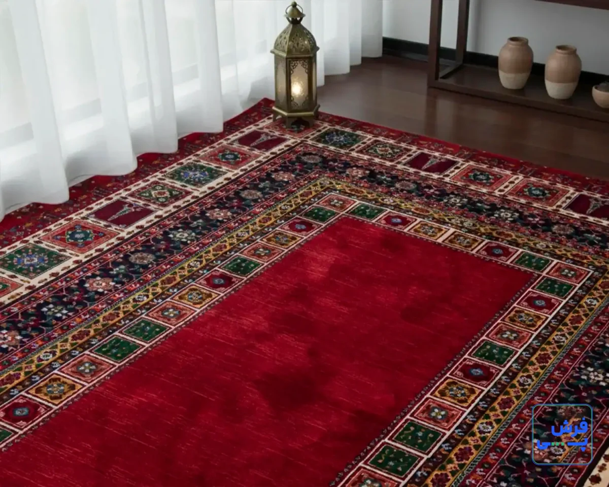 خرید قسطی |  فرش کلاسیک 7044 قرمز کرم