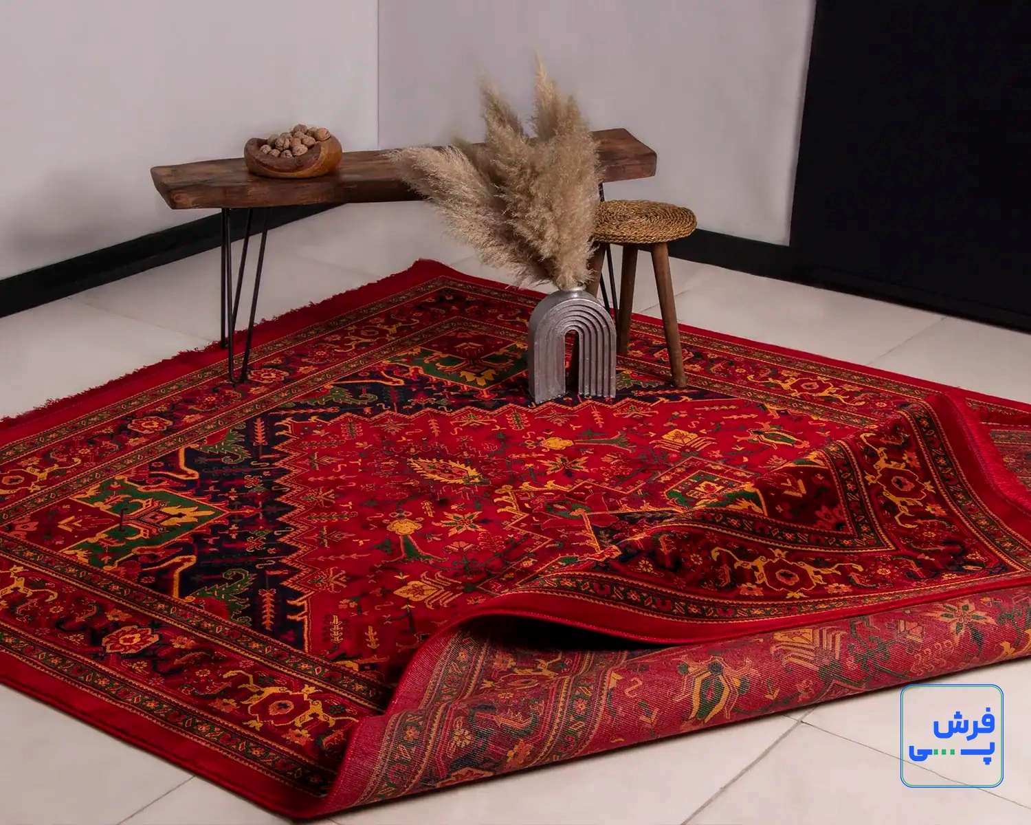 خرید قسطی |  فرش ابریشم ماشینی 7055 لاکی