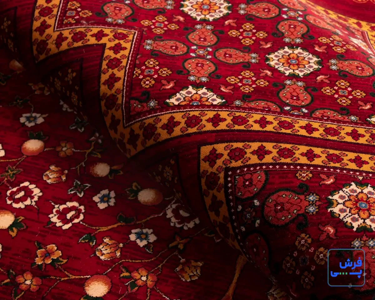 خرید قسطی |  فرش ابریشم ماشینی 7058 لاکی