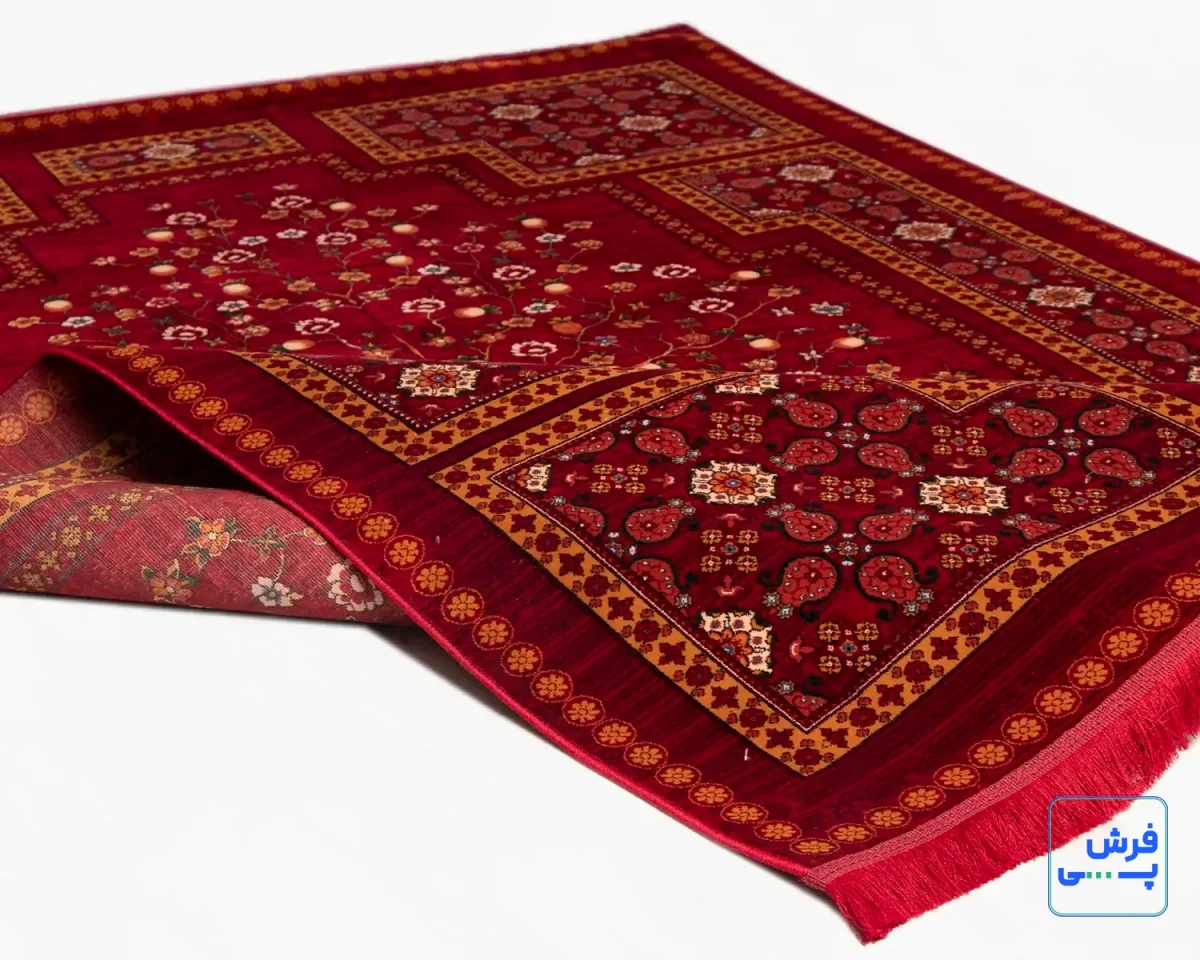خرید قسطی |  فرش ابریشم ماشینی 7058 لاکی