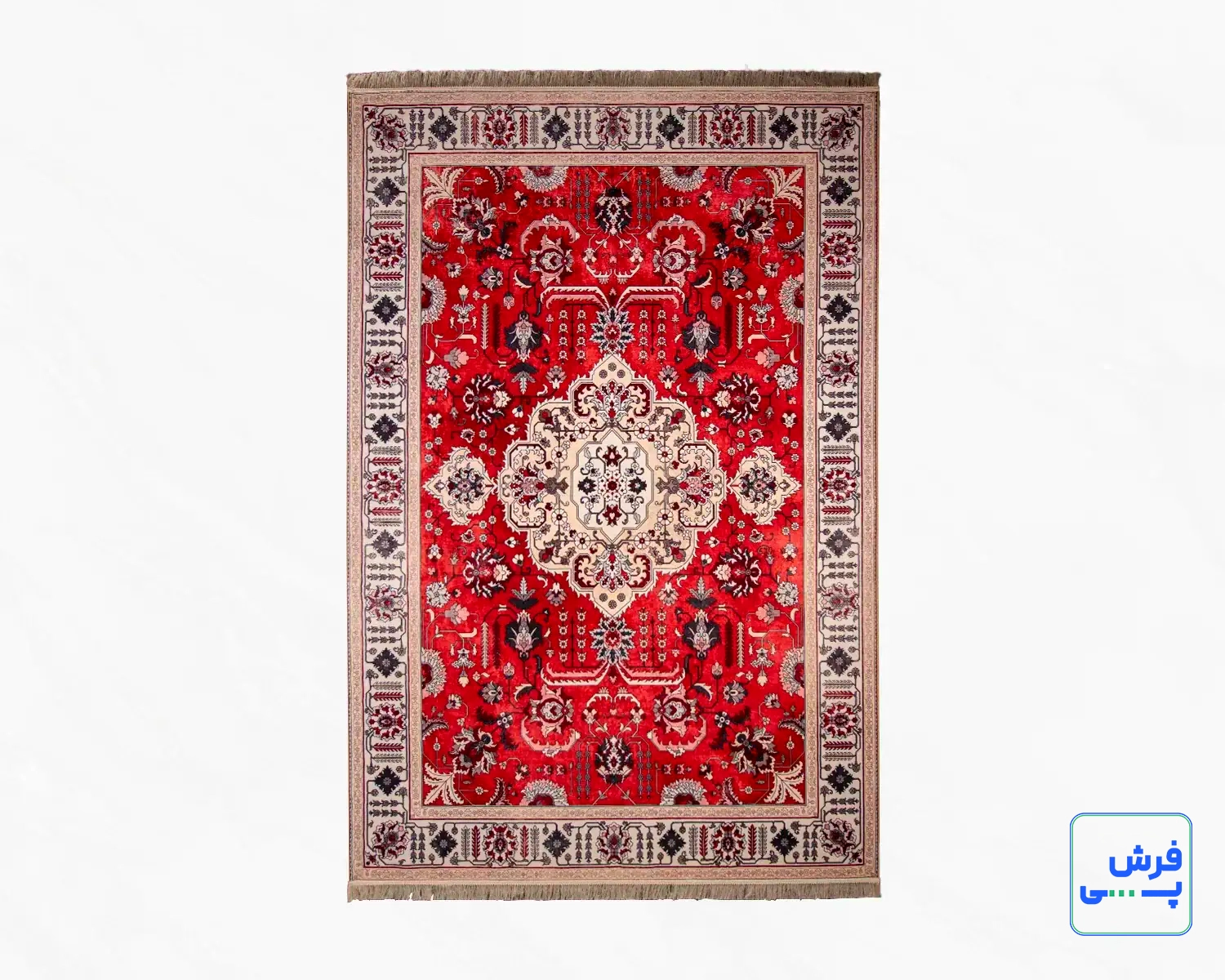 خرید قسطی |  فرش ابریشم ماشینی 723104 قرمز کرم