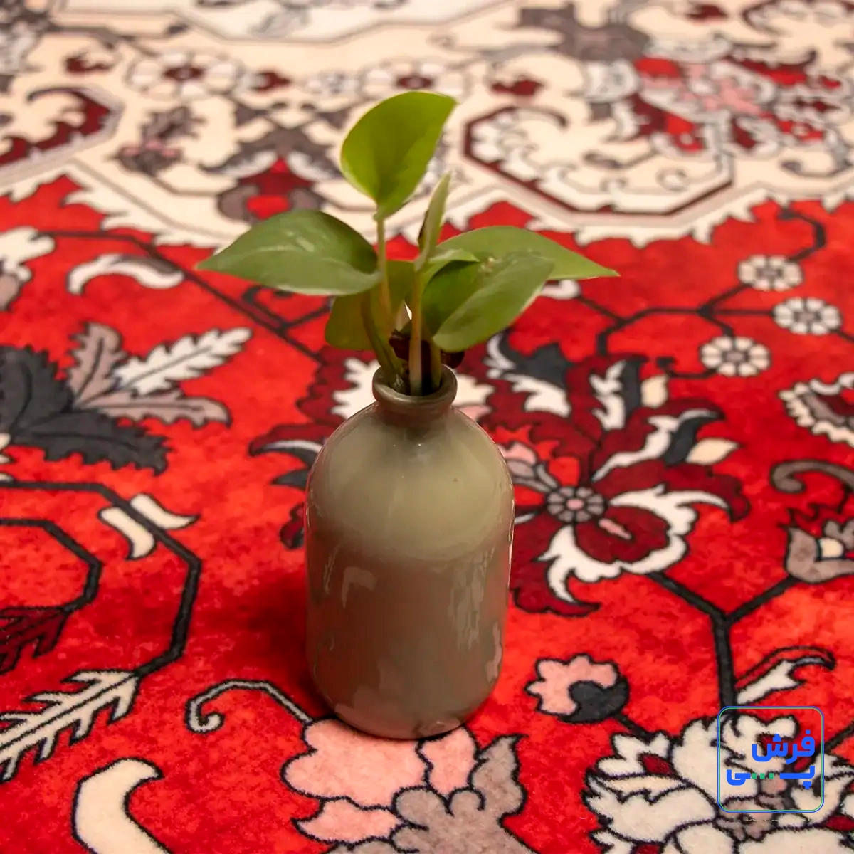 خرید قسطی |  فرش ابریشم ماشینی 723104 قرمز کرم