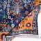 خرید قسطی |  فرش ابریشم ماشینی 730300 آبی حاشیه آجری