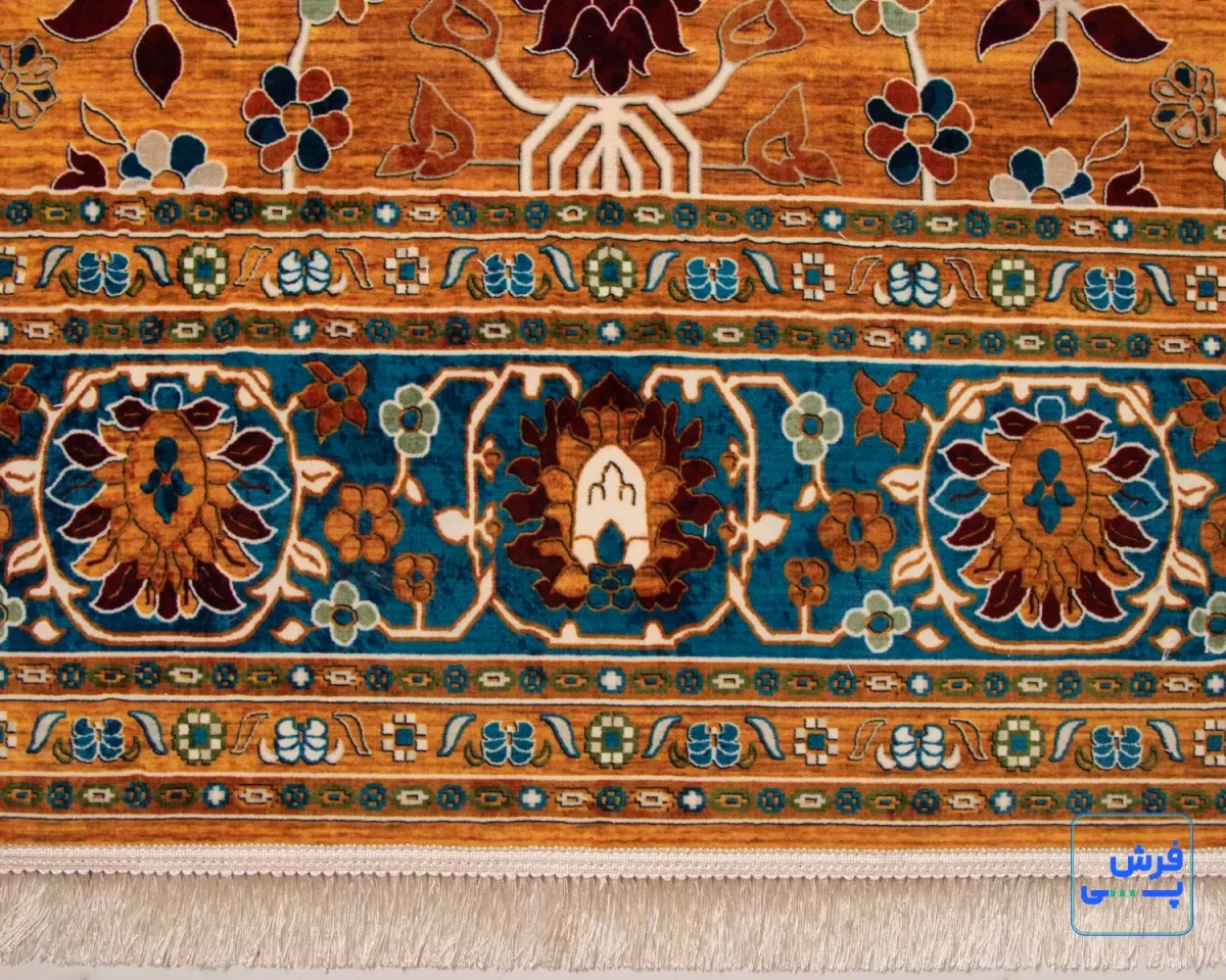 730305-3.webp خرید قسطی | فرش ابریشم ماشینی 730305 آجری آبی