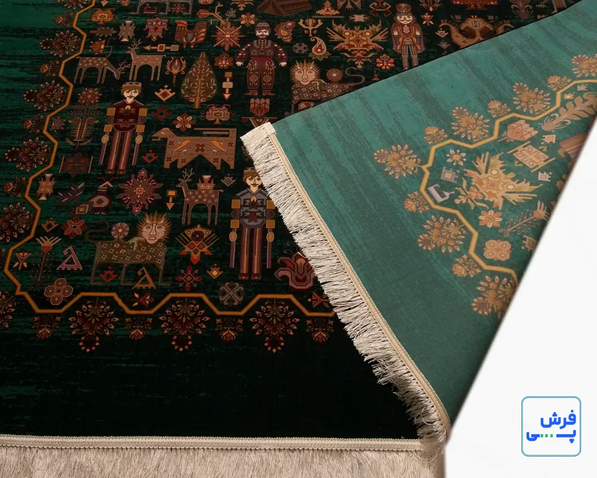 730801-8.webp خرید قسطی | فرش ابریشم ماشینی 730801 سبز