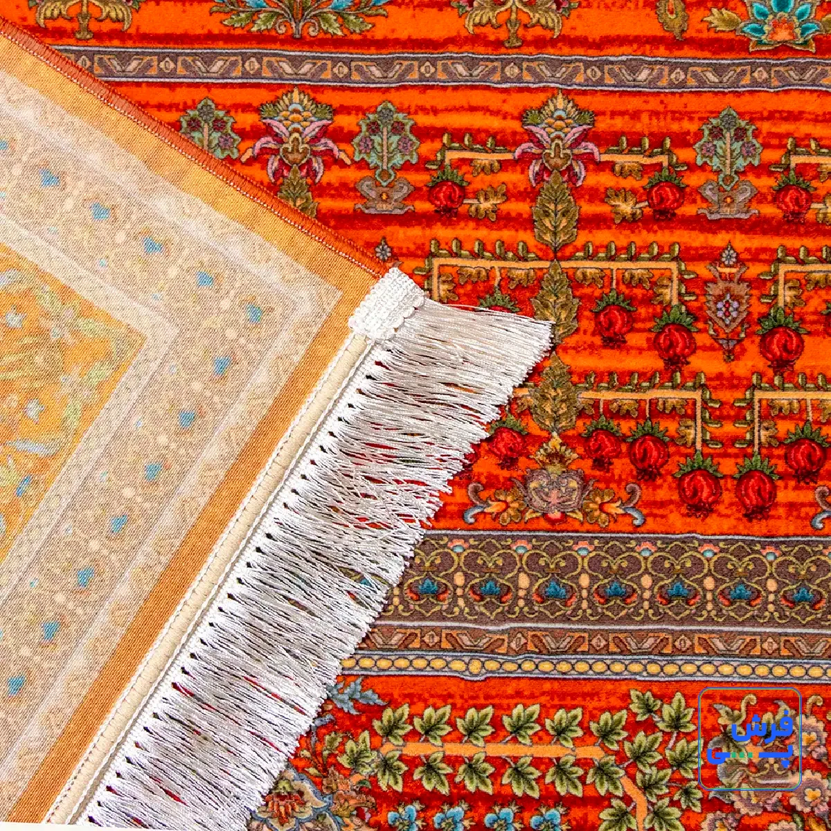 730901-7.webp خرید قسطی | فرش ابریشم ماشینی 730901 نارنجی تمام رنگ
