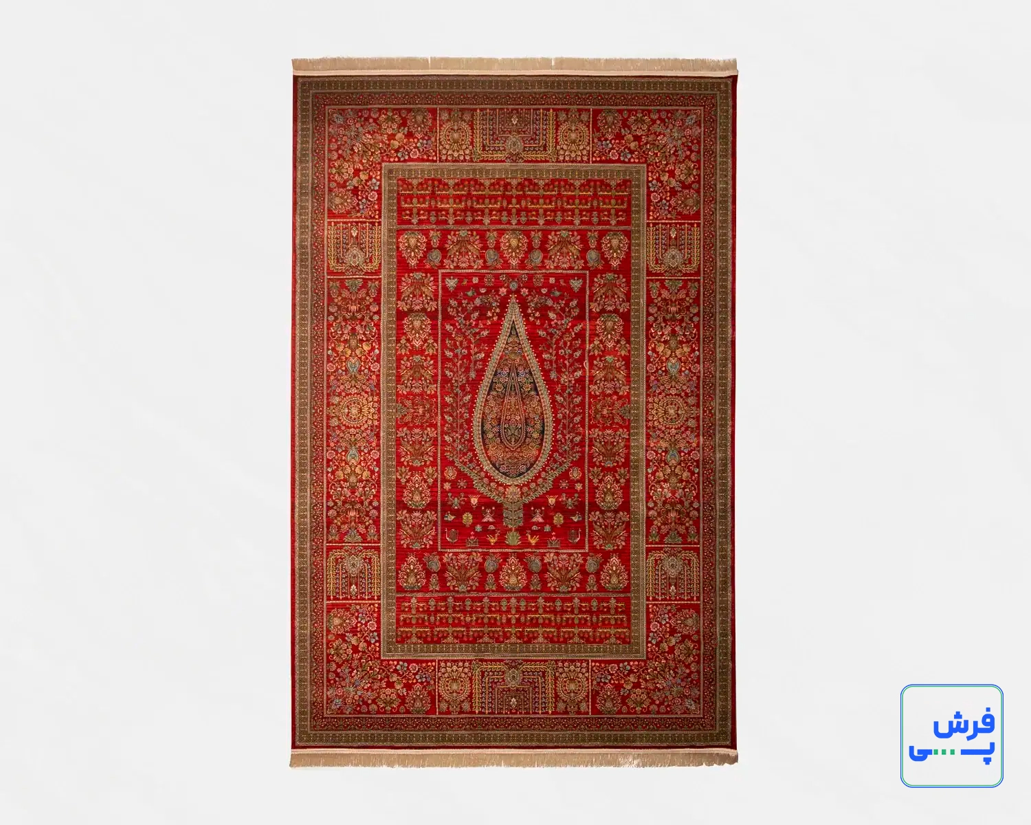 خرید قسطی |  فرش ابریشم ماشینی 730902 لاکی تمام رنگ