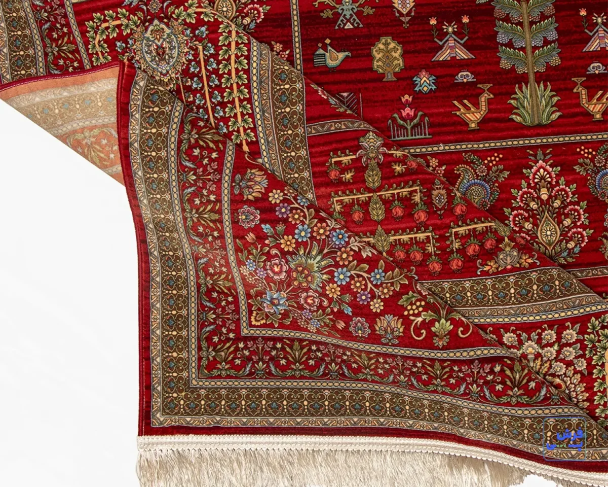 730902-e (1) خرید قسطی | فرش ابریشم ماشینی 730902 لاکی تمام رنگ