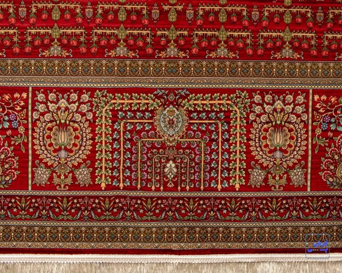 730902-e (3) خرید قسطی | فرش ابریشم ماشینی 730902 لاکی تمام رنگ