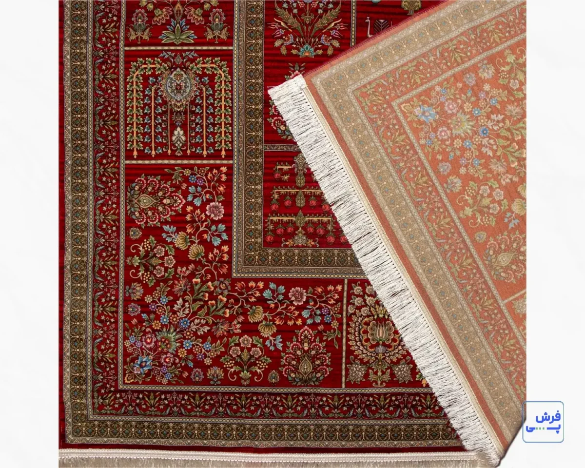 730902-e (5) خرید قسطی | فرش ابریشم ماشینی 730902 لاکی تمام رنگ