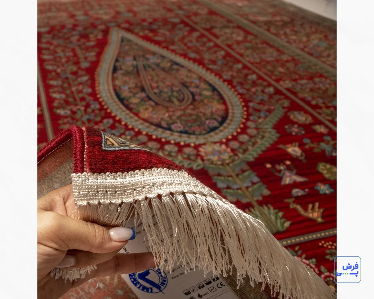 730902-e (6) خرید قسطی | فرش ابریشم ماشینی 730902 لاکی تمام رنگ