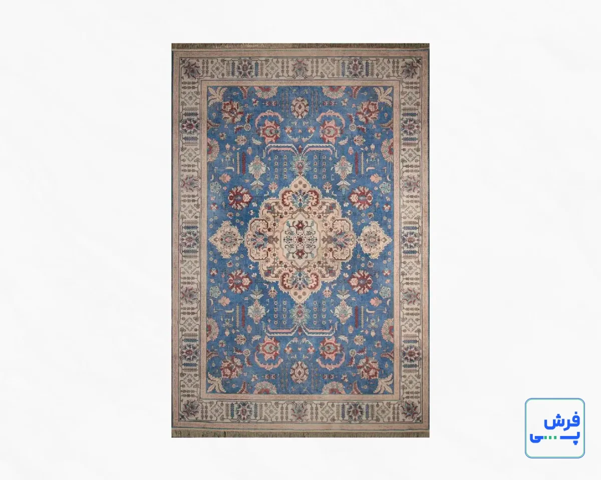 743100-12.webp خرید قسطی | فرش ابریشم ماشینی 743100 آبی کرم