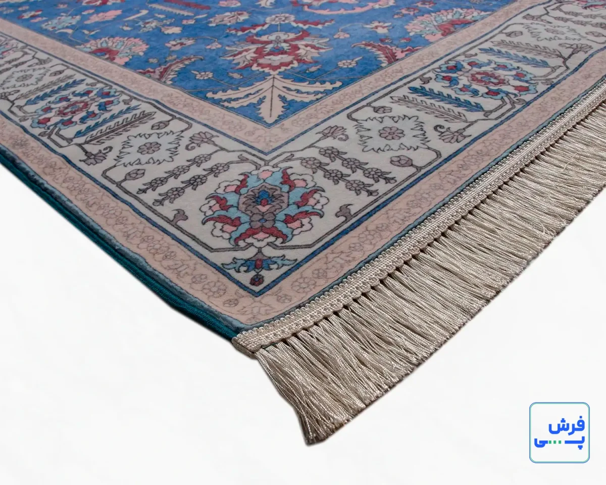 743100-2.webp خرید قسطی | فرش ابریشم ماشینی 743100 آبی کرم