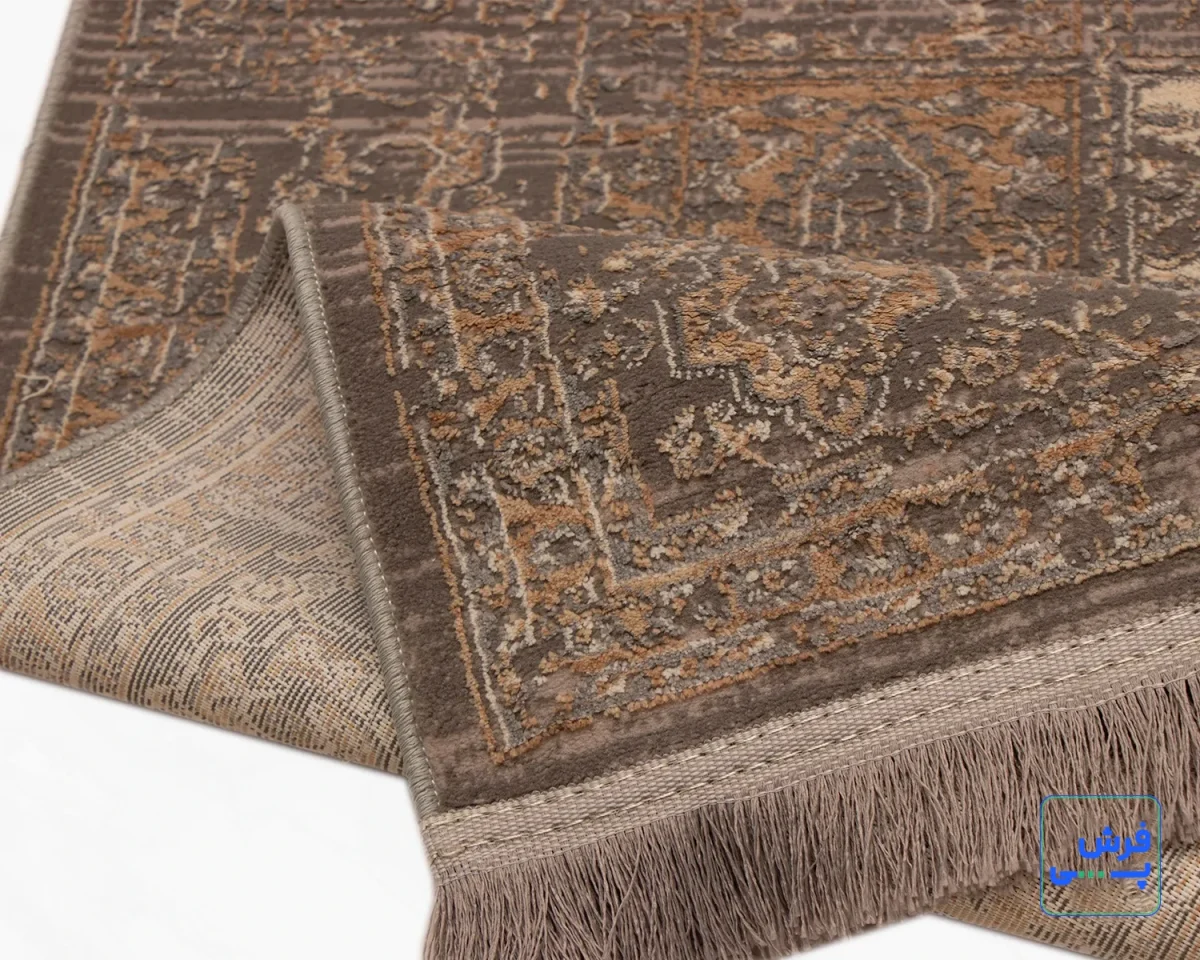 خرید قسطی |  فرش وینتیج 9320 طوسی نسکافه‌ای