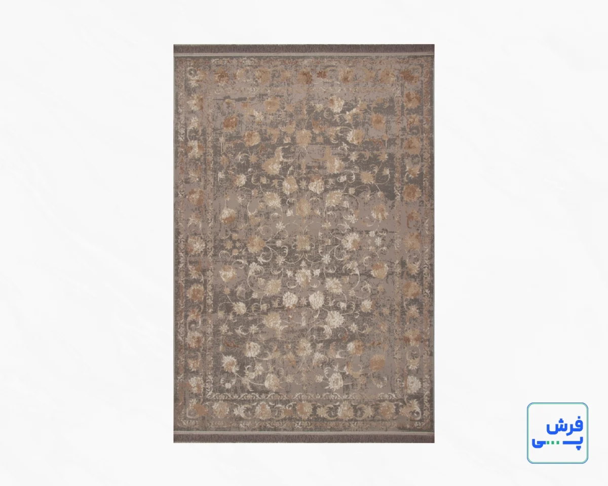 9530-1.webp خرید قسطی | فرش وینتیج 9530 طوسی کرم