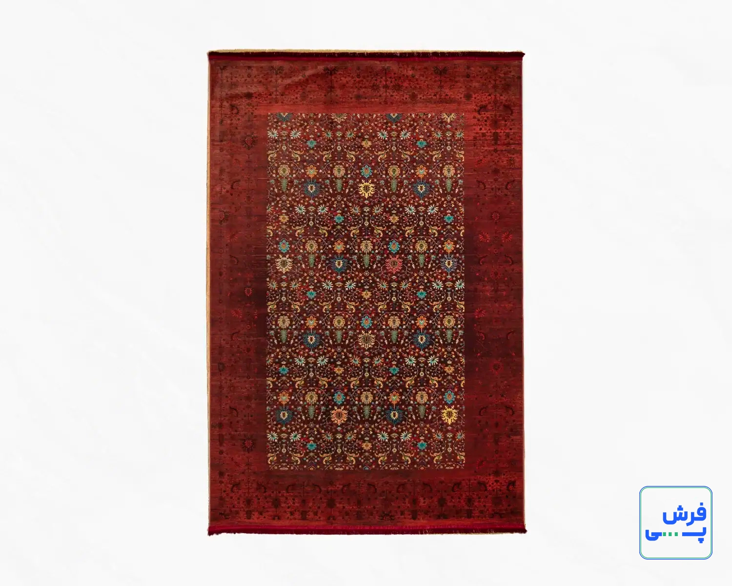 خرید قسطی |  فرش ابریشم ماشینی C1067 قرمز لاکی