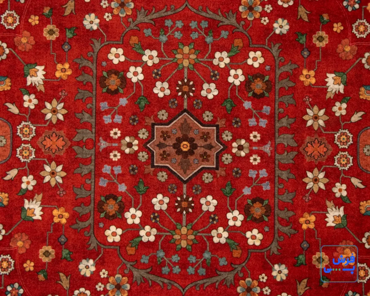 خرید قسطی |  فرش ابریشم ماشینی C1099 لاکی