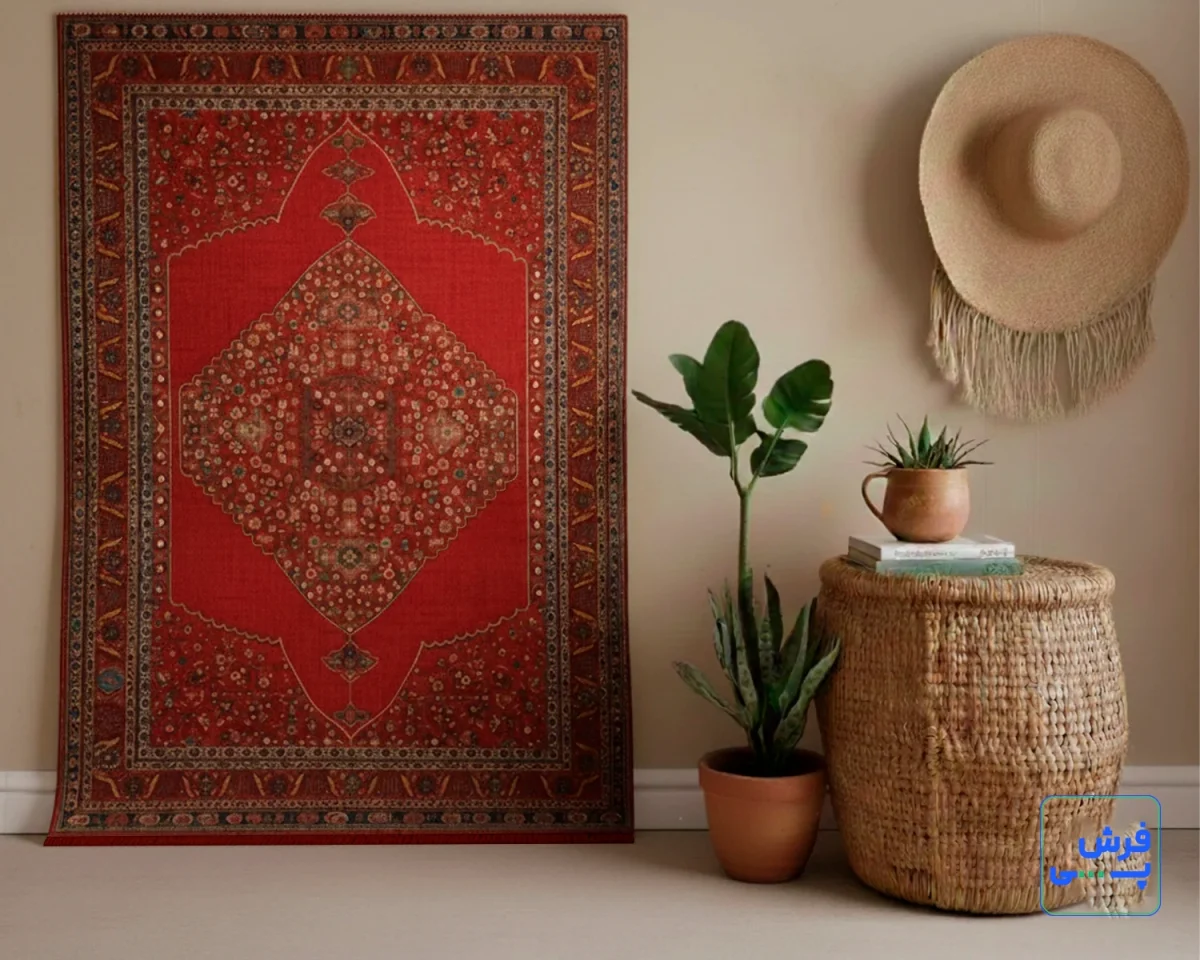 خرید قسطی |  فرش ابریشم ماشینی C1099 لاکی