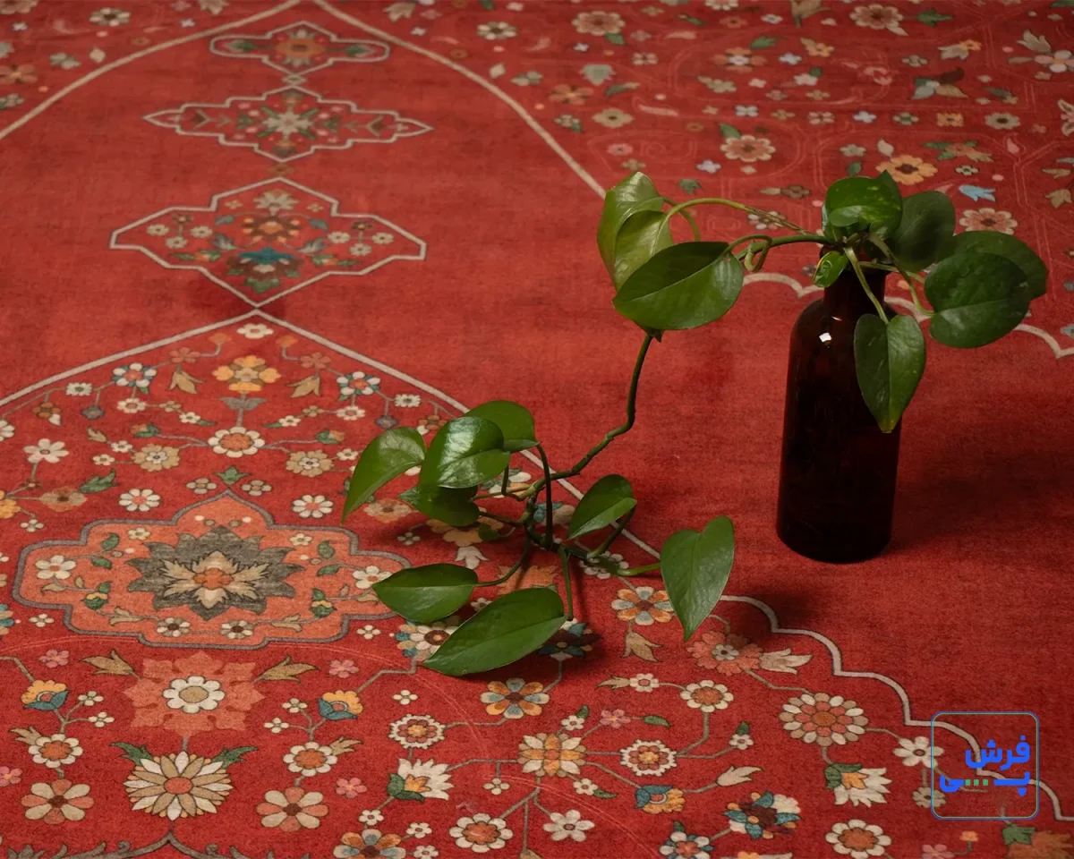 خرید قسطی |  فرش ابریشم ماشینی C1099 لاکی