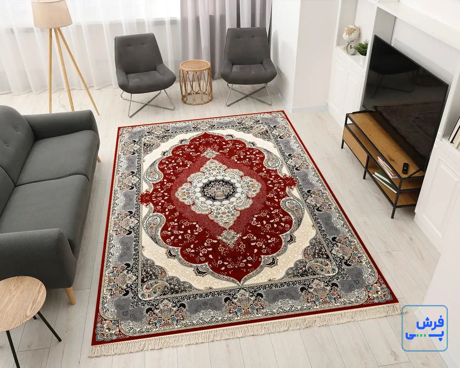LAKI-4-1.webp خرید قسطی | فرش کلاسیک 7005 لاکی طوسی