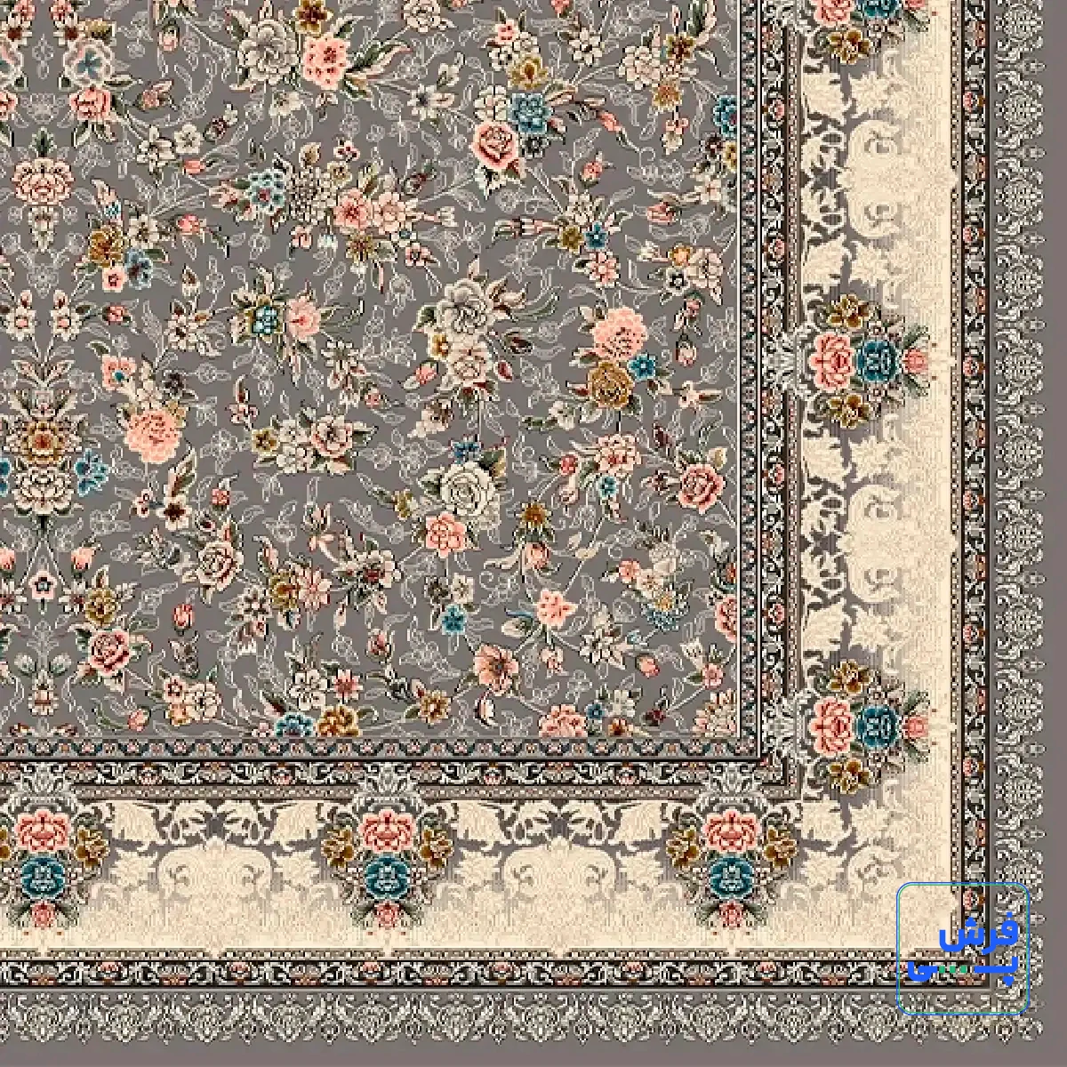 NOGHREI-2-7.webp خرید قسطی | فرش کلاسیک 7001 نقره ای کرم