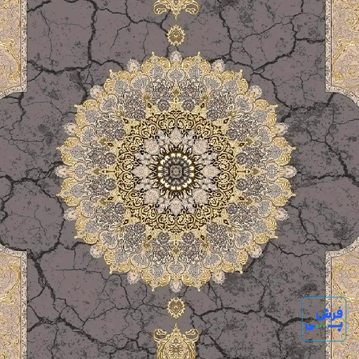 خرید قسطی |  فرش کلاسیک 6024 نقره ای طلایی