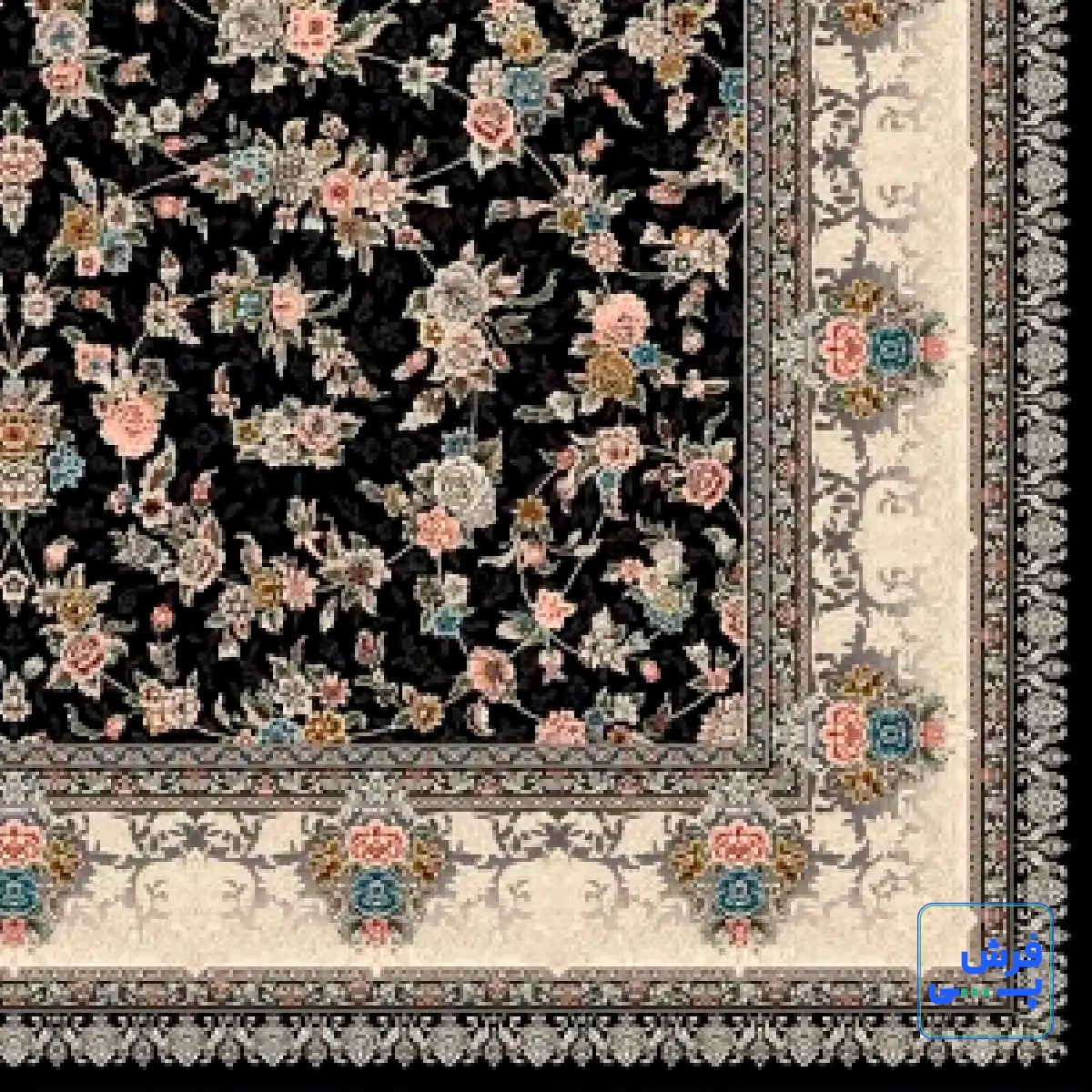 خرید قسطی |  فرش کلاسیک 7001 سرمه ای کرم