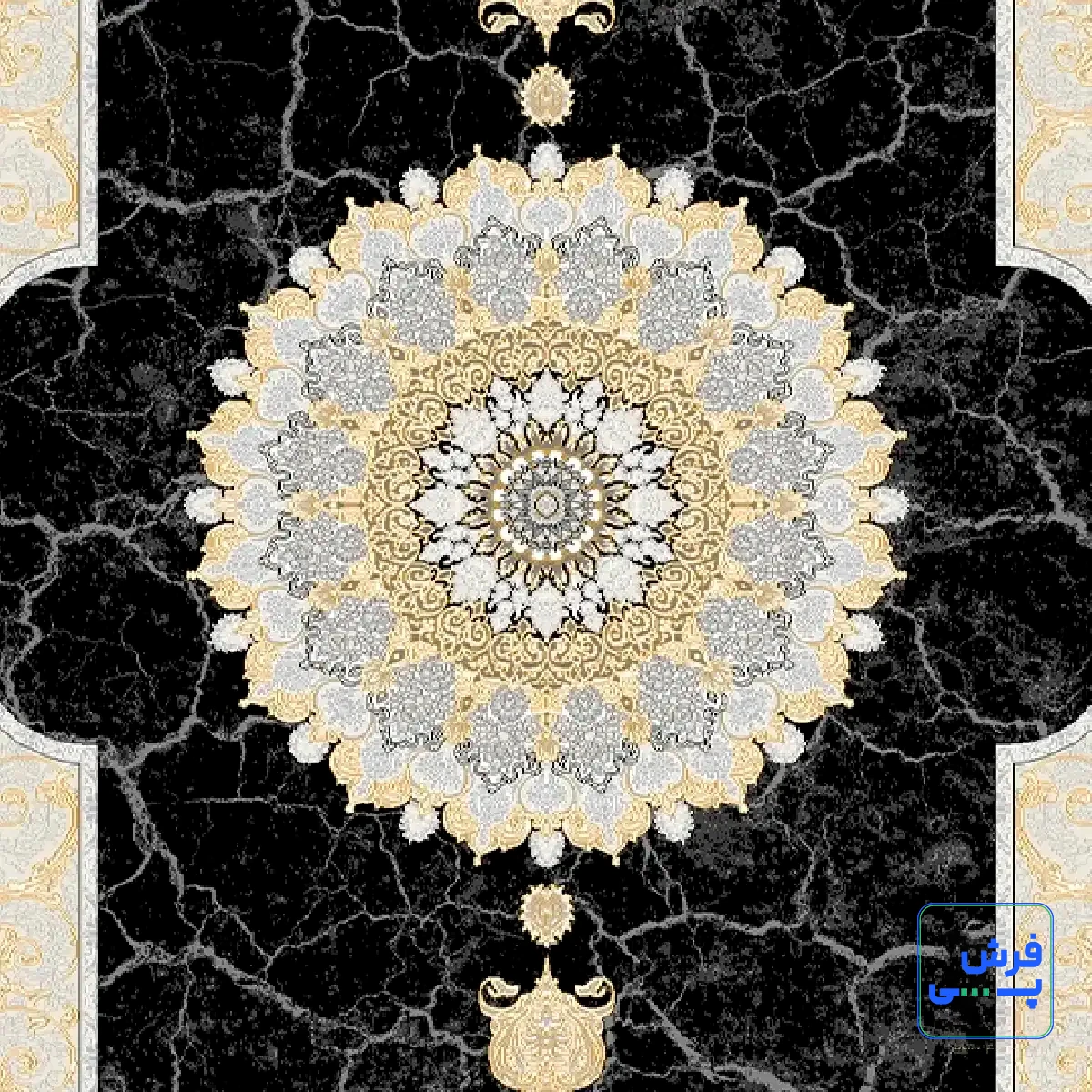 خرید قسطی |  فرش کلاسیک 6024 سرمه ای طلایی