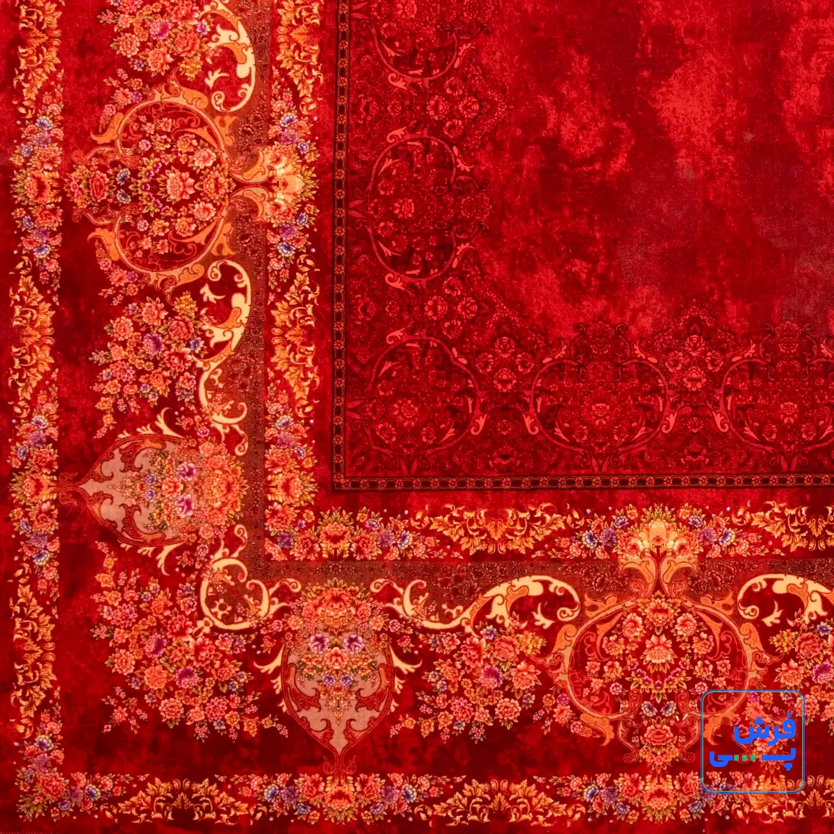 خرید قسطی |  فرش ابریشم ماشینی X1969 قرمز لاکی