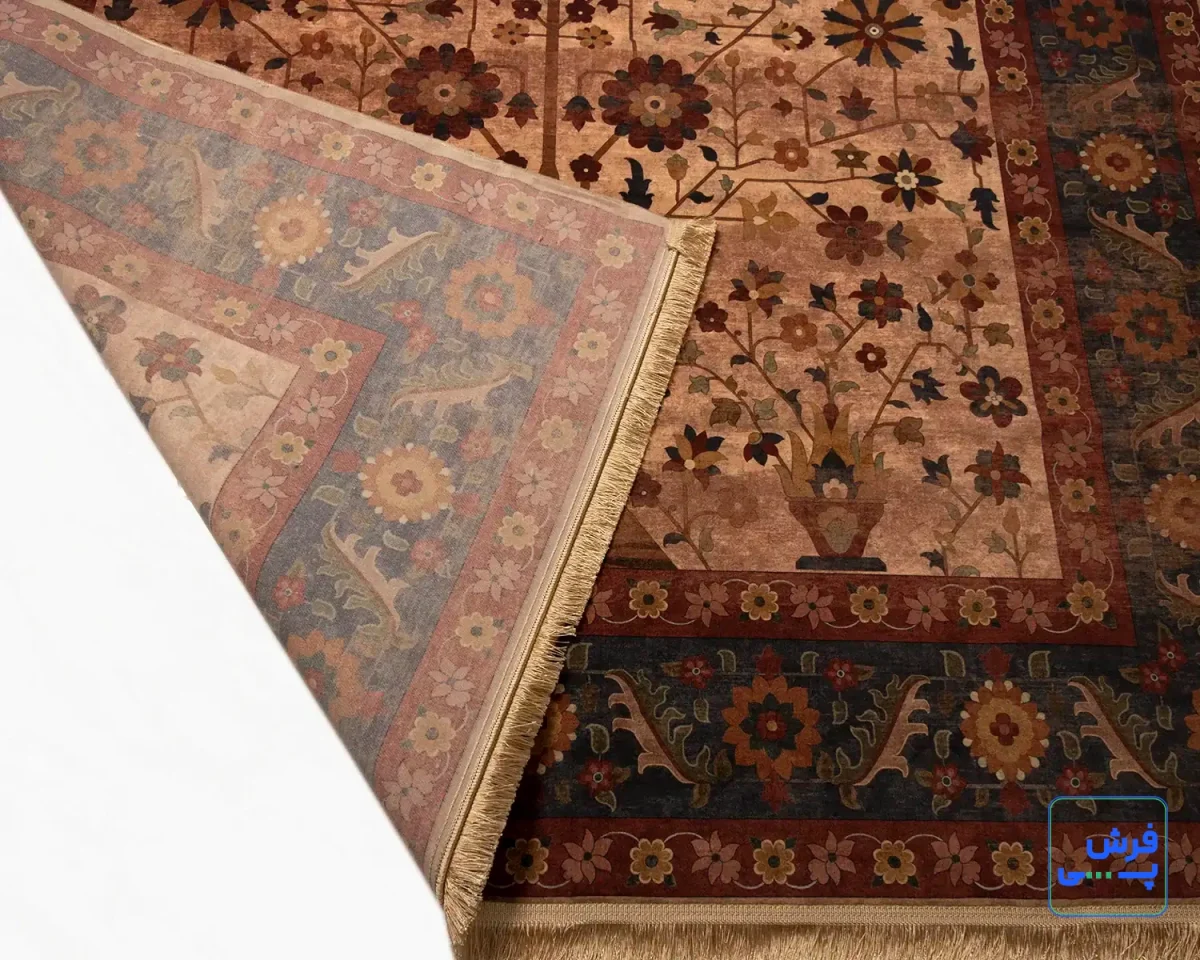 Z1086-4.webp خرید قسطی | فرش ابریشم ماشینی Z1086 کرم حاشیه سرمه ای