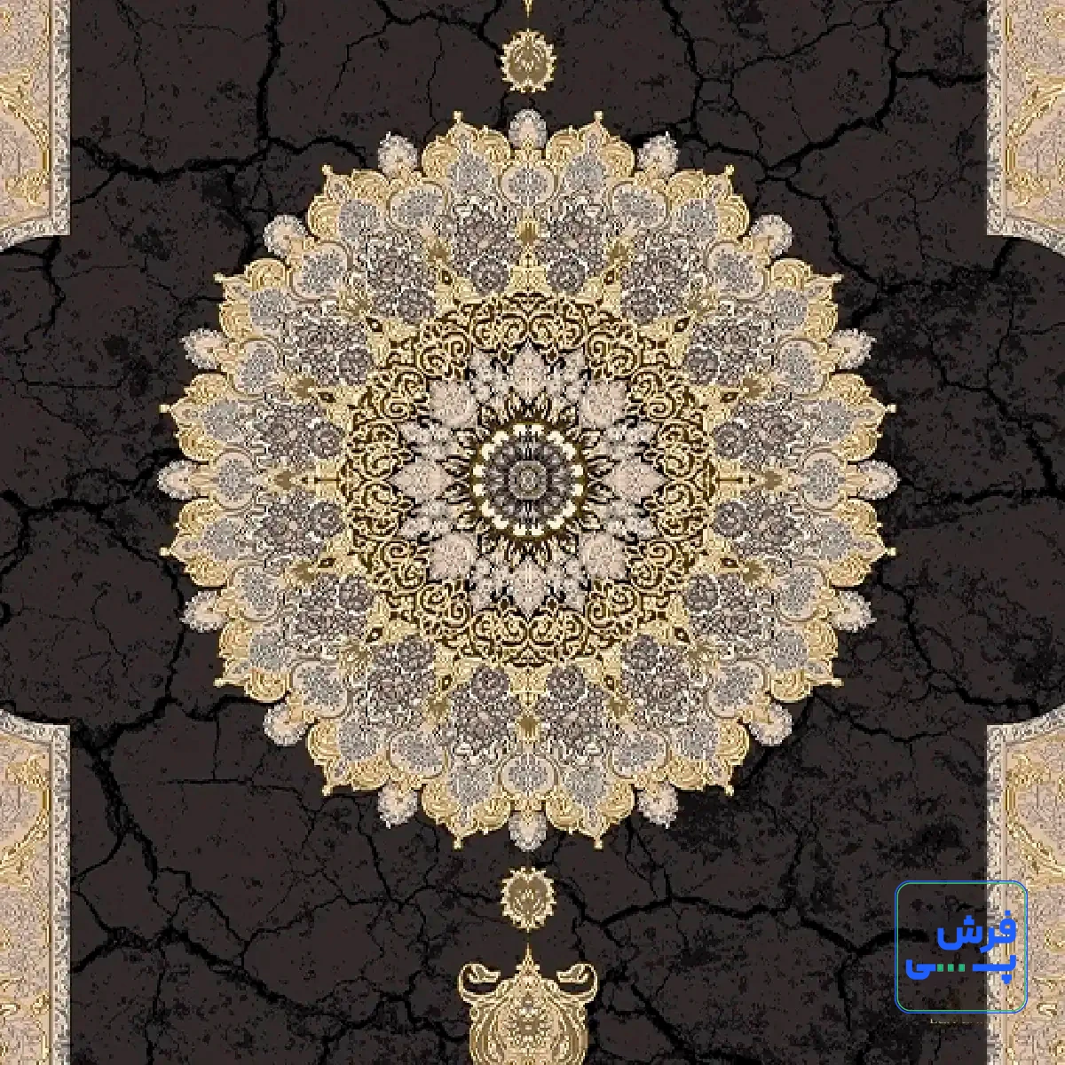 خرید قسطی |  فرش کلاسیک 6024 ذغالی طلایی