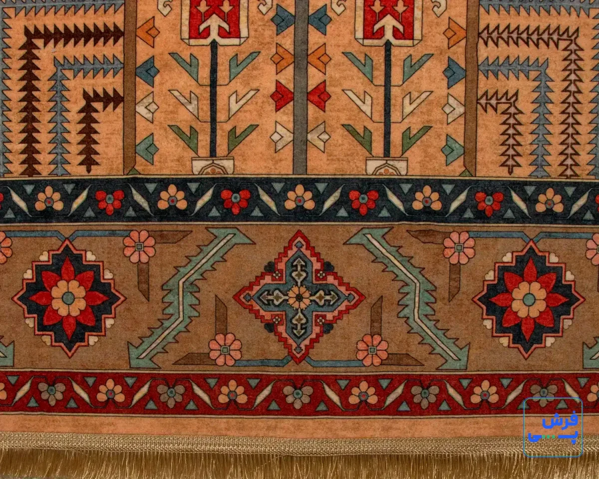 c1116-4.webp خرید قسطی | فرش ابریشم ماشینی C1116 بژ گردویی