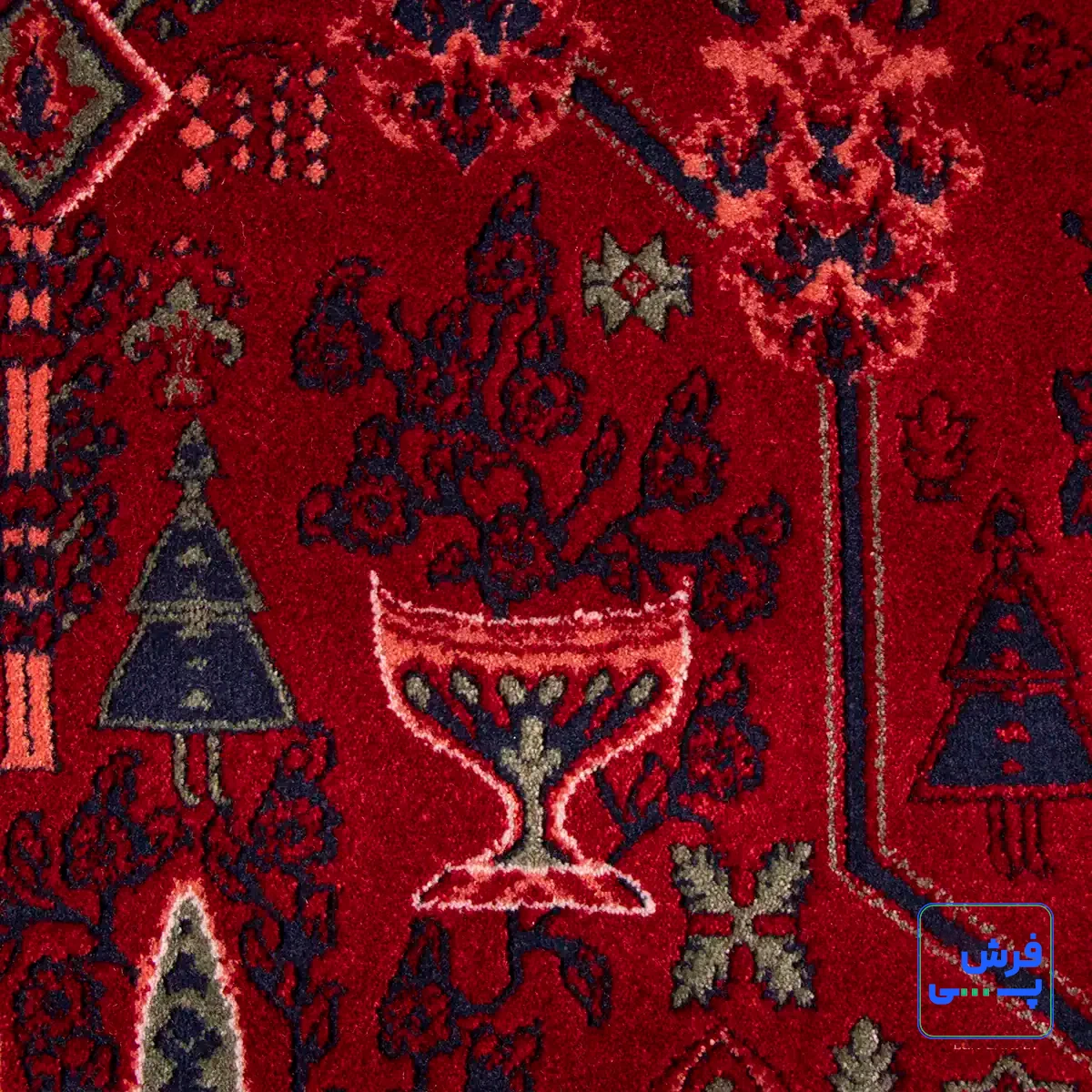 خرید قسطی |  فرش وینتیج چهار باغ لاکی