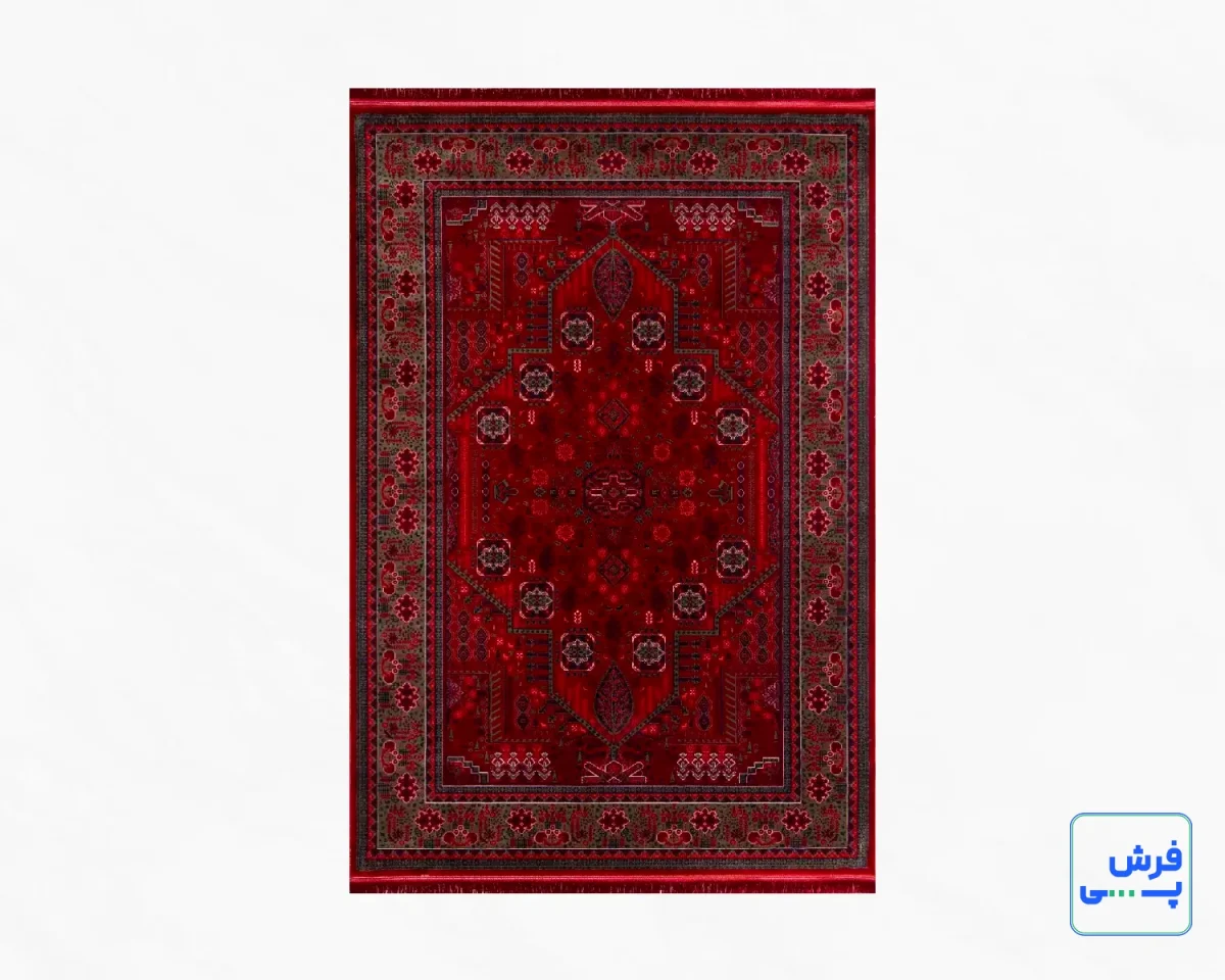 خرید قسطی |  فرش وینتیج درختی LG قرمز سبز
