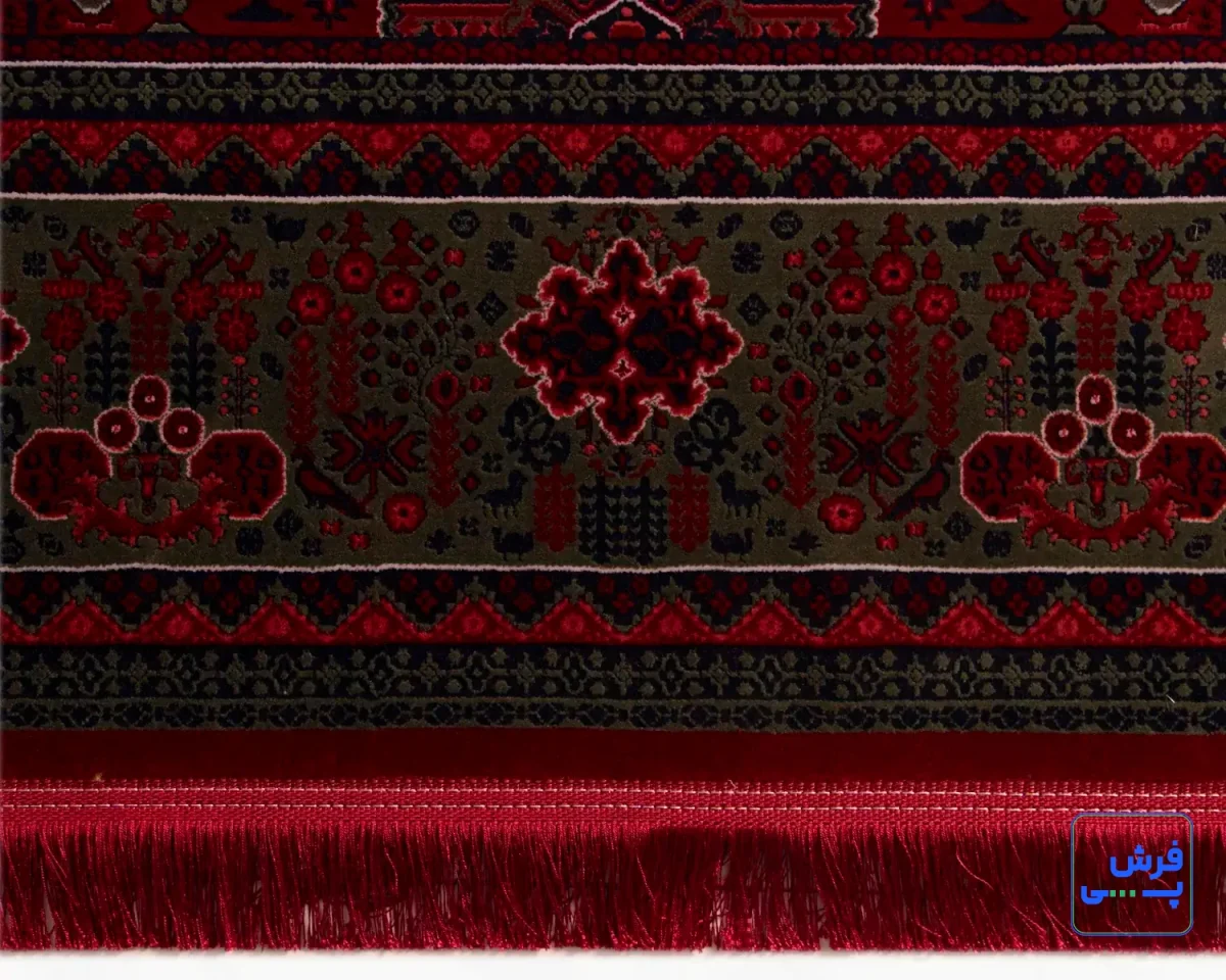 خرید قسطی |  فرش وینتیج درختی LG قرمز سبز